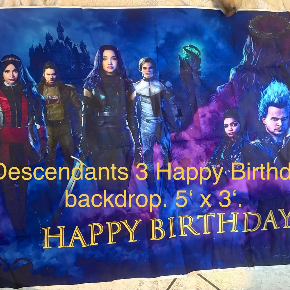 Descendants 3 Birthday Backdrop -5’x3’